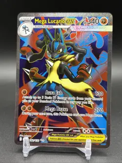 Pokemon Mega Lucario EX Holo Ultra Rare Card 160/132 Me01: Mega Evolution - Image 1