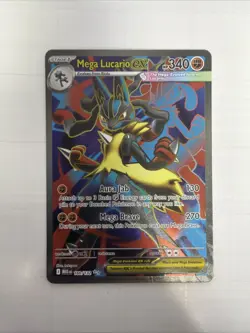 Pokemon Mega Lucario EX Holo Ultra Rare Card 160/132 Me01: Mega Evolution - Image 1