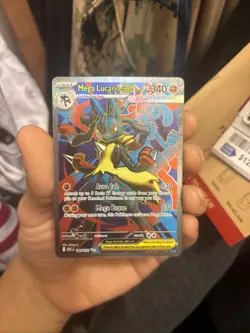 Pokemon Mega Lucario EX Holo Ultra Rare Card 160/132 Me01: Mega Evolution - Image 1