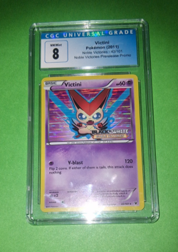 🔥Pokemon Black & White Noble Victories #43 Victini Holo Prerelease grade8 2011 - Image 1
