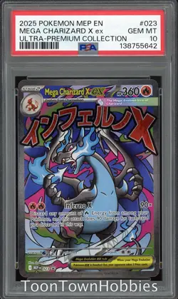 PSA 10 Pokemon - Mega Charizard X ex MEP 023 - Phantasmal Flames UPC Promo - Image 1