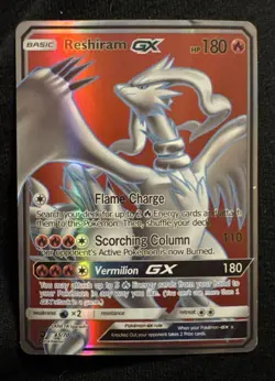 Pokemon Reshiram GX 65/70 Dragon Majesty Ultra Rare Holo HP180 Basic English - Image 1
