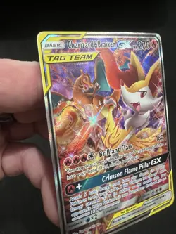 Charizard & Braixen GX SM230 – Full Art Tag Team Ultra Rare Promo Holo - Image 4
