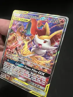 Charizard & Braixen GX SM230 – Full Art Tag Team Ultra Rare Promo Holo - Image 5