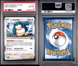 2025 POKEMON JTG EN-JOURNEY TOGETHER #117 HOP'S SNORLAX PSA 8 - Image 1