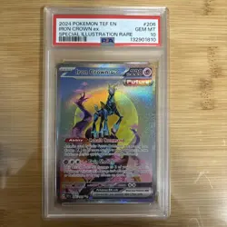 2024 POKEMON TEMPORAL FORCES SPECIAL ILLUSTRATION RARE #206 IRON CROWN EX PSA 10 - Image 1