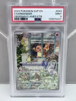 Pokemon TCG Charmander Obsidian Flames ETB PSA MINT 9 - Image 1