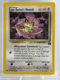 Team Rocket's Meowth 18/53 Wotc Black Star Promo Pokemon CGG 10 **GEM MINT** - Image 2