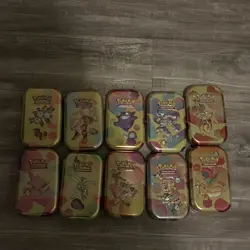 Pokemon SV Scarlet & Violet 151 Mini Tins Complete Lot of 10 FULL ART SET SEALED - Image 1