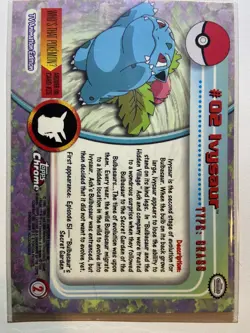 2000 Topps Chrome Pokemon TV Animation Foil #02 Ivysaur - Image 2