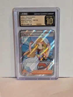 Lillie's Determination Ultra Rare 169/132 Mega Evolution Pokemon CGC PRISTINE 10 - Image 1