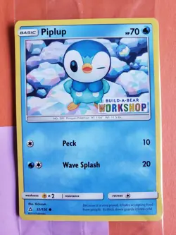 POKEMON PIPLUP 32/156 BUILD-A-BEAR WORKSHOP PROMO STAMPED SEALED NM - Image 1