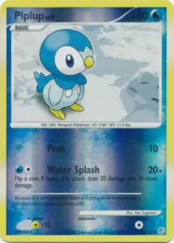 1x Piplup - 93/130 - Common - Reverse Holo Heavily Played Pokemon Diamond & Pear - Image 1
