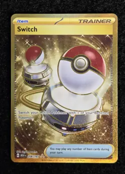 Switch Gold Secret Rare NM 206/165 Scarlet & Violet 151 Pokemon Card - Image 1