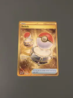 Pokemon TCG Scarlet & Violet 151 Set: Switch 206/165 Secret Gold Rare Card - NM - Image 1