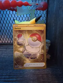 Switch 206/165 Scarlet & Violet 151 Gold Secret Hyper Rare Pokemon TCG Card NM - Image 1