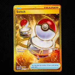 Switch 206/165 Scarlet & Violet 151 Gold Secret Hyper Rare Pokemon TCG Card NM - Image 1