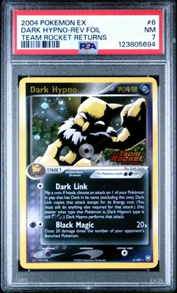2004 POKEMON EX TEAM ROCKET RETURNS #6 DARK HYPNO-REVERSE FOIL PSA 7 - Image 1