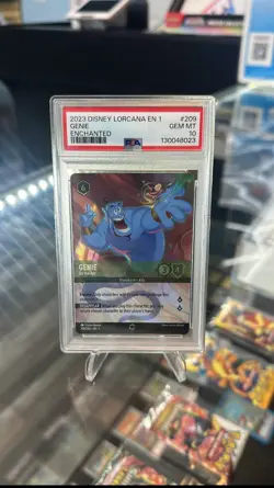 2023 DISNEY LORCANA EN 1-THE FIRST CHAPTER ENCHANTED GENIE - ON THE JOB PSA 10 - Image 1