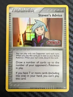 Pokemon TCG Steven's Advice 83/108 Power Keeper Reverse Holo Stamped VLP - Image 1