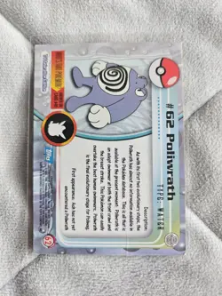 #62 POLIWRATH - Pokemon Topps TV Animation Edition - Trading Card - Blue Logo - Image 2
