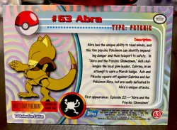 #63 Abra Topps Pokemon Non Holo Red Label Tv Animated Series - Image 2