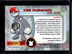 1999 Topps Pokemon TV Animation Edition Poliwrath Red Logo #62 - Image 2