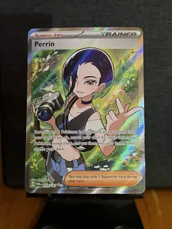 Pokemon TCG Trainer Perrin Holo Full Art Rare Twilight Masquerade 209/167 - Image 1