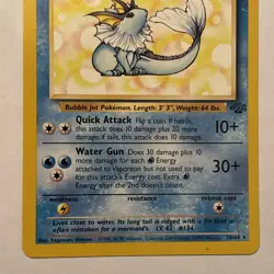Vintage Pokemon Vaporeon 28/64 Jungle Non-Holo Rare Card EXCELLENT CONDITION - Image 3