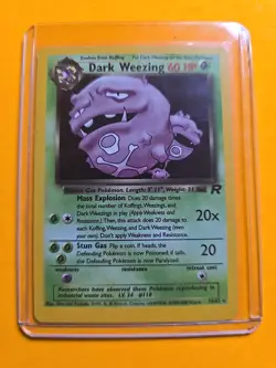 NM (Unlimited) Pokemon DARK WEEZING Card TEAM ROCKET Set 31/82 Non-Holo RARE - Image 1
