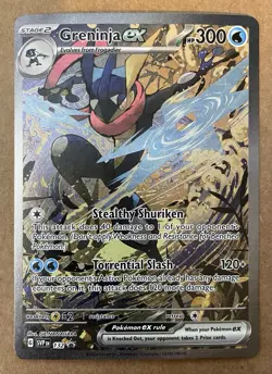 Greninja ex SVP 132 Scarlet & Violet Full Art Black Star Promo Pokemon Card NM - Image 1