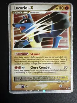 Pokemon TCG Lucario LV.X Holofoil Card Mysterious Treasures 122/123 - Image 1