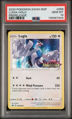 2020 POKEMON SWSH #069 LUGIA HOLO PSA 10 GEM MINT PROMO PRERELEASE BLACK STAR - Image 1