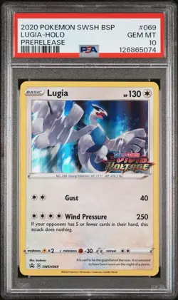 2020 POKEMON SWSH #069 LUGIA HOLO PSA 10 GEM MINT PROMO PRERELEASE BLACK STAR - Image 1