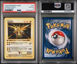 Pokemon Base Set Zapdos 16/102 1st Edition Shadowless Holo Rare PSA 4 VG-EX - Image 3