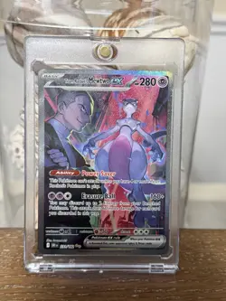 Team Rocket's Mewtwo ex Special Illustration Rare Pokemon Card Destined Rivals - Image 3