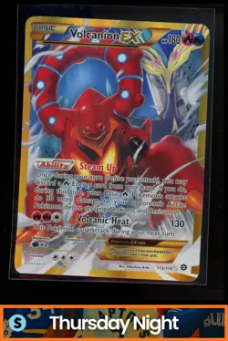2016 POKEMON XY STEAM SIEGE #115/114 VOLCANION EX SECRET RARE - Image 1