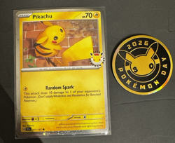 Pikachu 051 /162 Stamped 2026 Pokemon Day 30 Promo TCG With Coin - Image 1