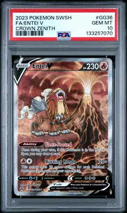 2023 Pokemon Sword And Shield Crown Zenith #GG36 Entei V PSA 10 - Image 1