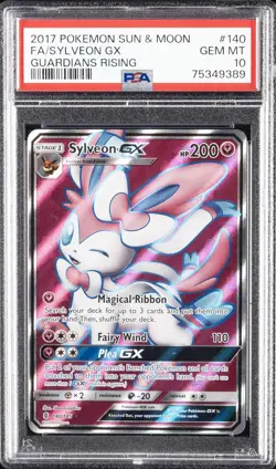 2017 POKEMON SUN & MOON GUARDIANS RISING FULL ART #140 SYLVEON GX PSA 10 - Image 1