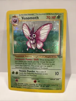 Pokemon TCG Venomoth Holo Rare 13/64 Jungle 1999 - Image 1