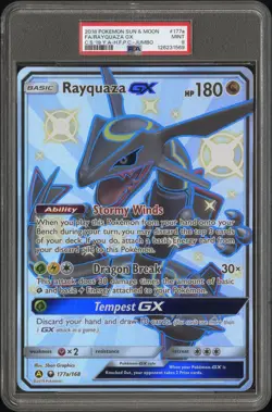 2018 Pokemon Sun & Moon Celestial Storm Jumbo #177a Rayquaza Gx PSA9 - Image 1