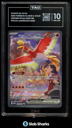 2025 POKEMON SV DESTINED RIVALS #230/182 ETHAN'S HO-OH EX SPECIAL IR TAG 10 - Image 1