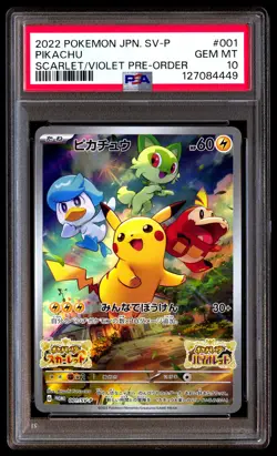 PSA 10 Pikachu 001/sv-p Scarlet & Violet Pre-order Sv Promo Pokemon Japanese - Image 1