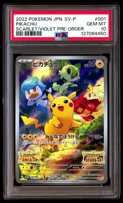 PSA 10 Pikachu 001/sv-p Scarlet & Violet Pre-order Sv Promo Pokemon Japanese - Image 1
