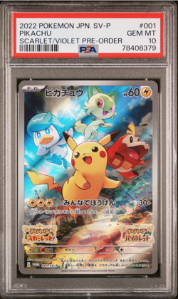 PSA 10 Pokemon Japanese Pikachu 001/SV-P Promo 2022 Scarlet/Violet Pre Order GEM - Image 1