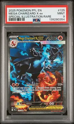 PSA 9 MINT Pokemon Mega Charizard X ex SIR 125/094 Phantasmal Flames English - Image 1