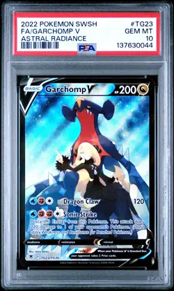 2022 POKEMON SWORD & SHIELD ASTRAL RADIANCE #TG23 FULL ART/GARCHOMP V PSA 10 - Image 1