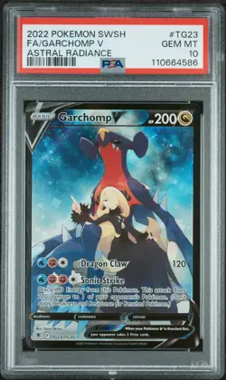 2022 POKEMON SWORD & SHIELD ASTRAL RADIANCE #TG23 FULL ART/GARCHOMP V PSA 10 - Image 1