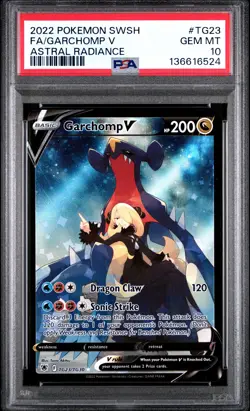 2022 POKEMON SWORD & SHIELD ASTRAL RADIANCE #TG23 FULL ART/GARCHOMP V PSA 10 - Image 1
